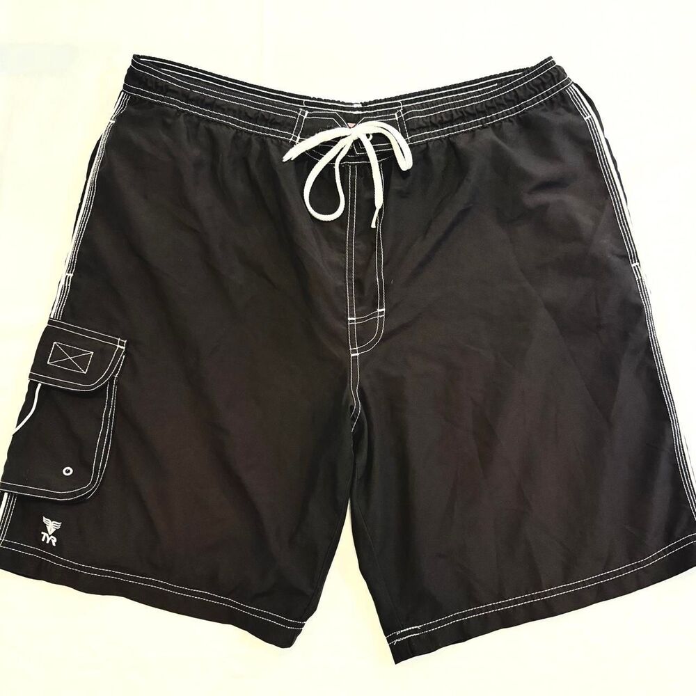 vintage TYR black baggy oversized cargo TYR challenger board swim shorts